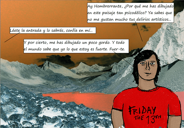 Este es mi amigo J.J. Aunque no lo aprecieis por el dibujo, el mal habita en su interior. Si no fuera mi amigo yo tendría miedo de él. Lo juro. 